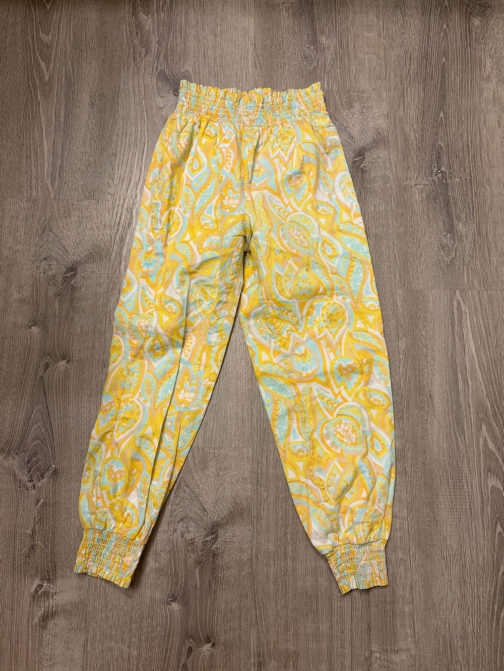 Girl's Rachel Zoe Janie and Jack Yellow Paisley Elastic-Waist Jogger Pants- 8